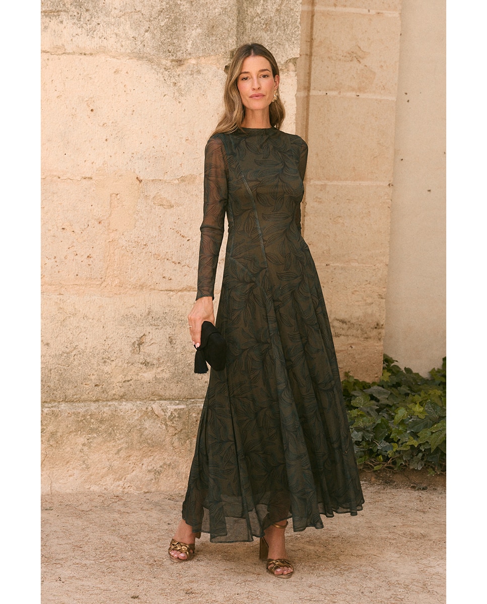 Vestido invitada tul - Polin et Moi - Kaki Kaki-1