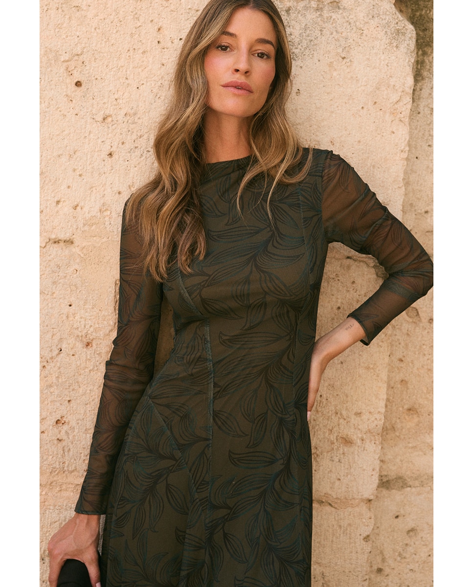 Vestido invitada tul - Polin et Moi - Kaki Kaki-4