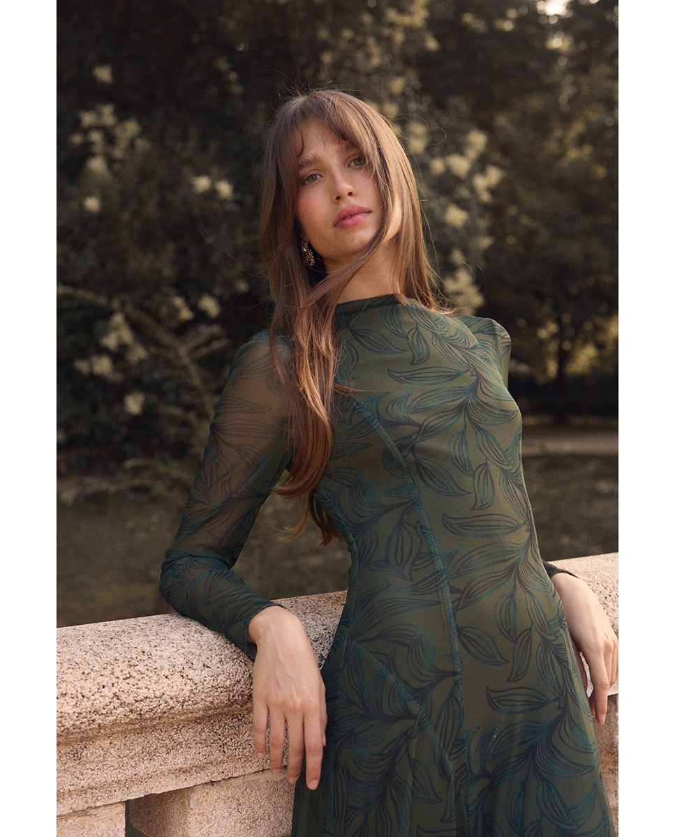Vestido invitada tul - Polin et Moi - Kaki Kaki-5