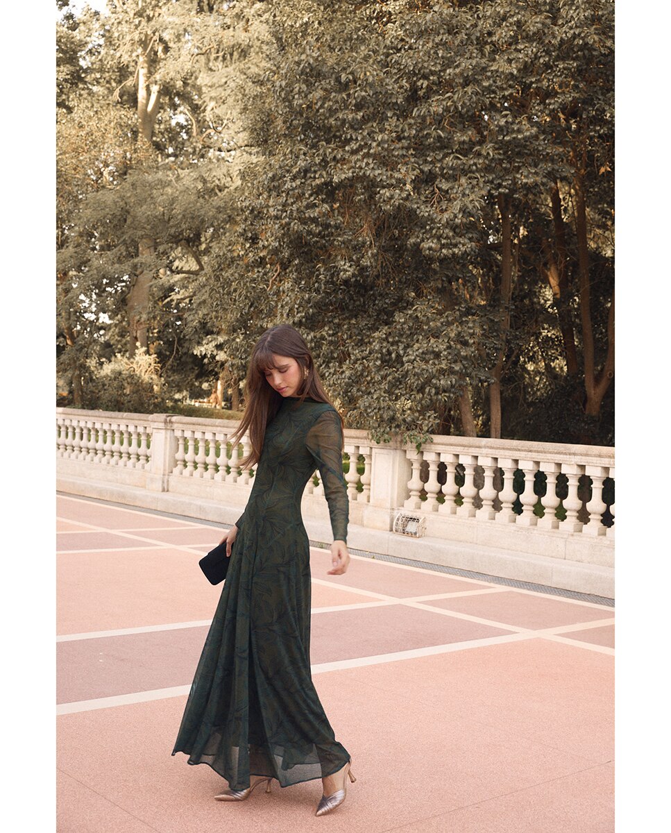 Vestido invitada tul - Polin et Moi - Kaki Kaki-7