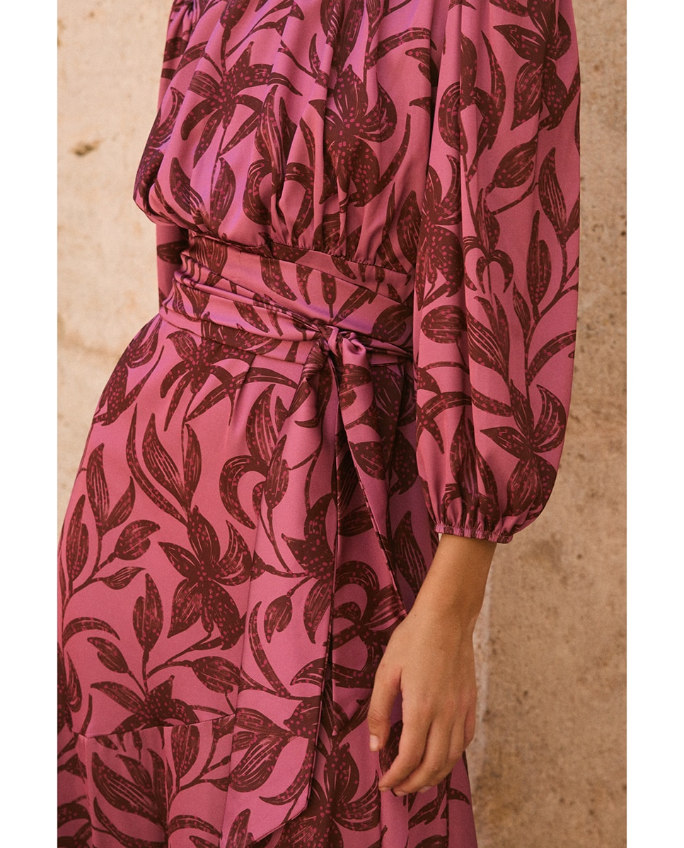 Vestido invitada estampado - Polin et Moi - Rosa Rosa-4