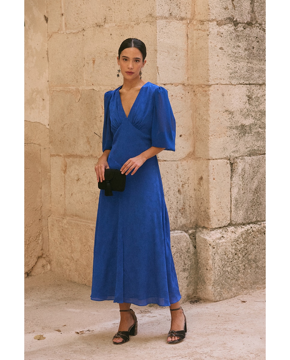 Imagem 0 de Vestido de Convidada com Jacquard