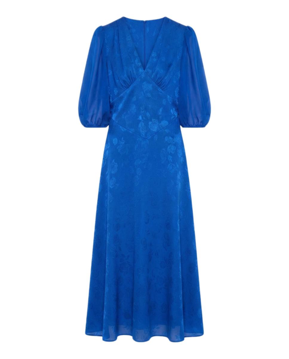 Vestido de Convidada com Jacquard Azul-6