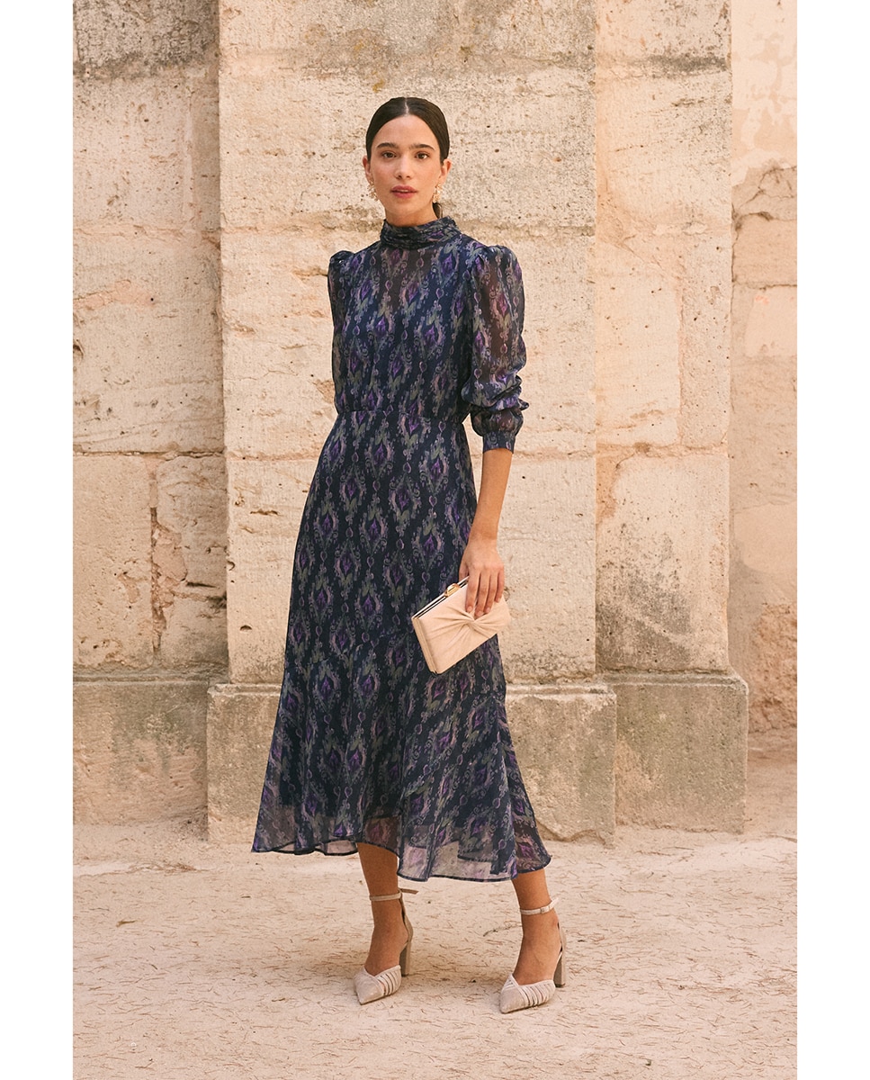Imagem 0 de Vestido de Convidada com Estampado Geométrico