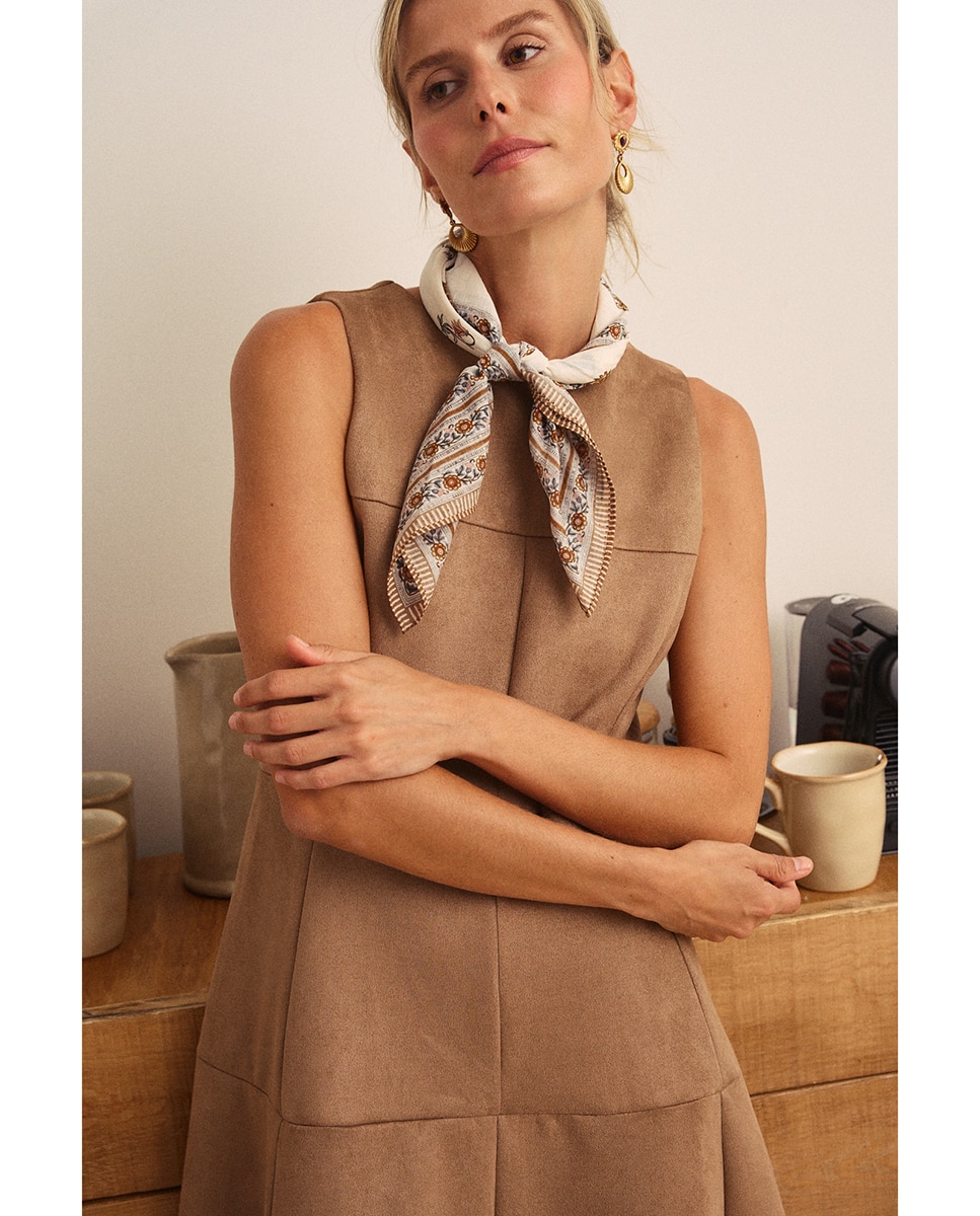 Imagen 3 de Vestido Midi efecto antelina - Polin et Moi - Marrón Marrón