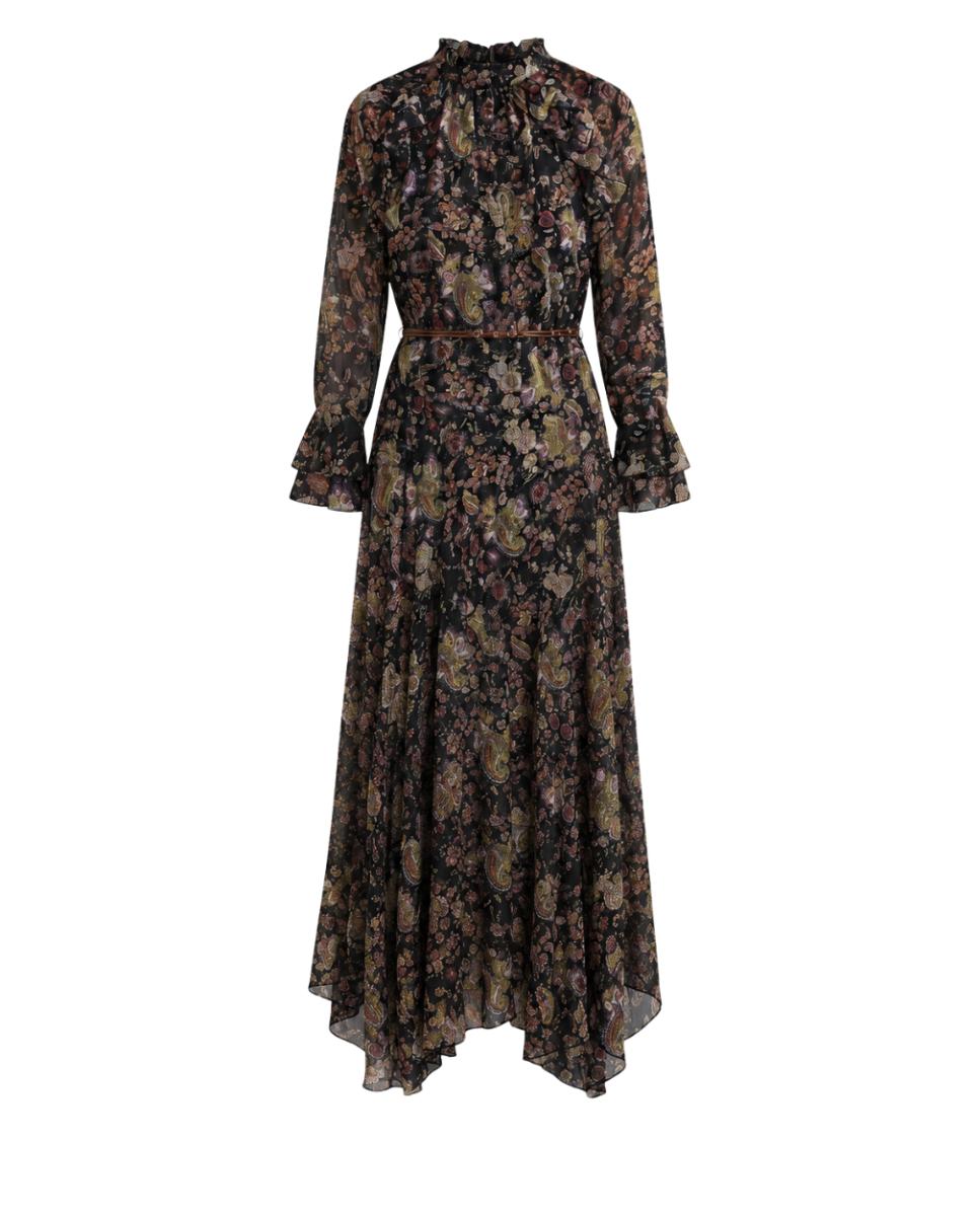 Vestido largo estampado floral - Polin et Moi - Negro Negro-7