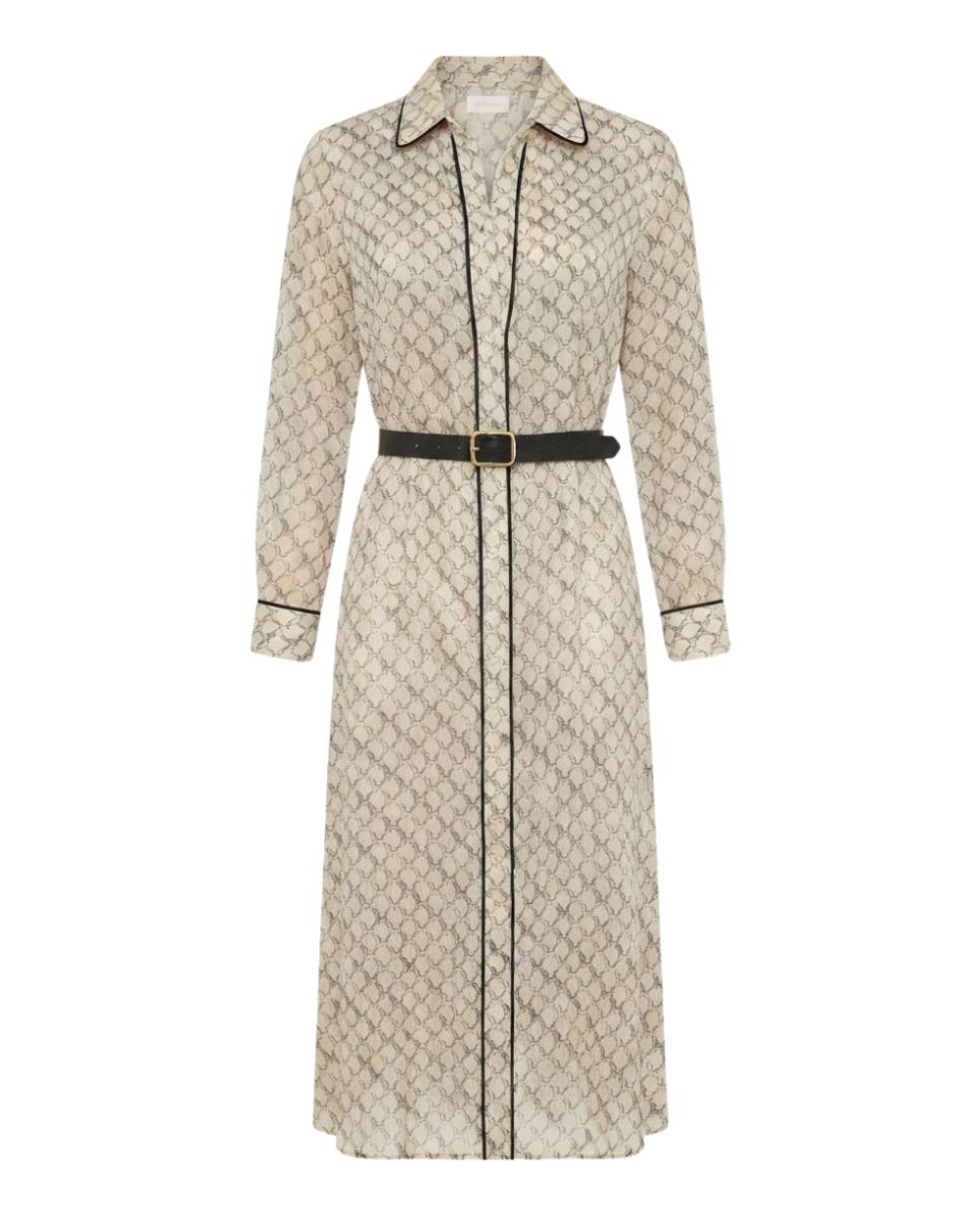 Imagen 6 de Vestido midi camisero estampado geométrico - Polin et Moi - Crudo Crudo