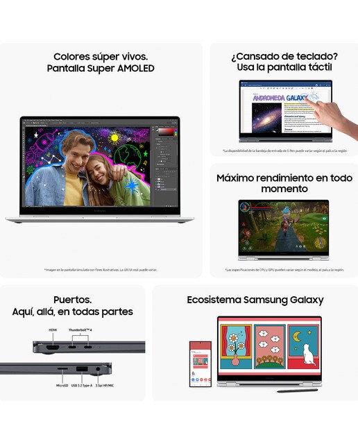 Convertible 2 en 1 Samsung Galaxy Book4 360 NP750QGK-KG2ES, Intel Core 7-150U, 16GB, 512GB SSD, 15,6", W11 Gris Grafito-8