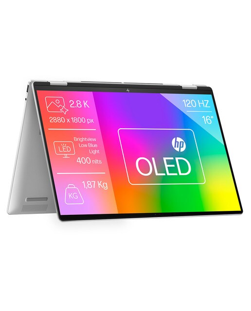 Convertible 2 en 1 HP ENVY x360 16-ac0008ns, Intel Core Ultra 7 155U, 32GB, 1TB SSD, 16" OLED, W11 Plata-1