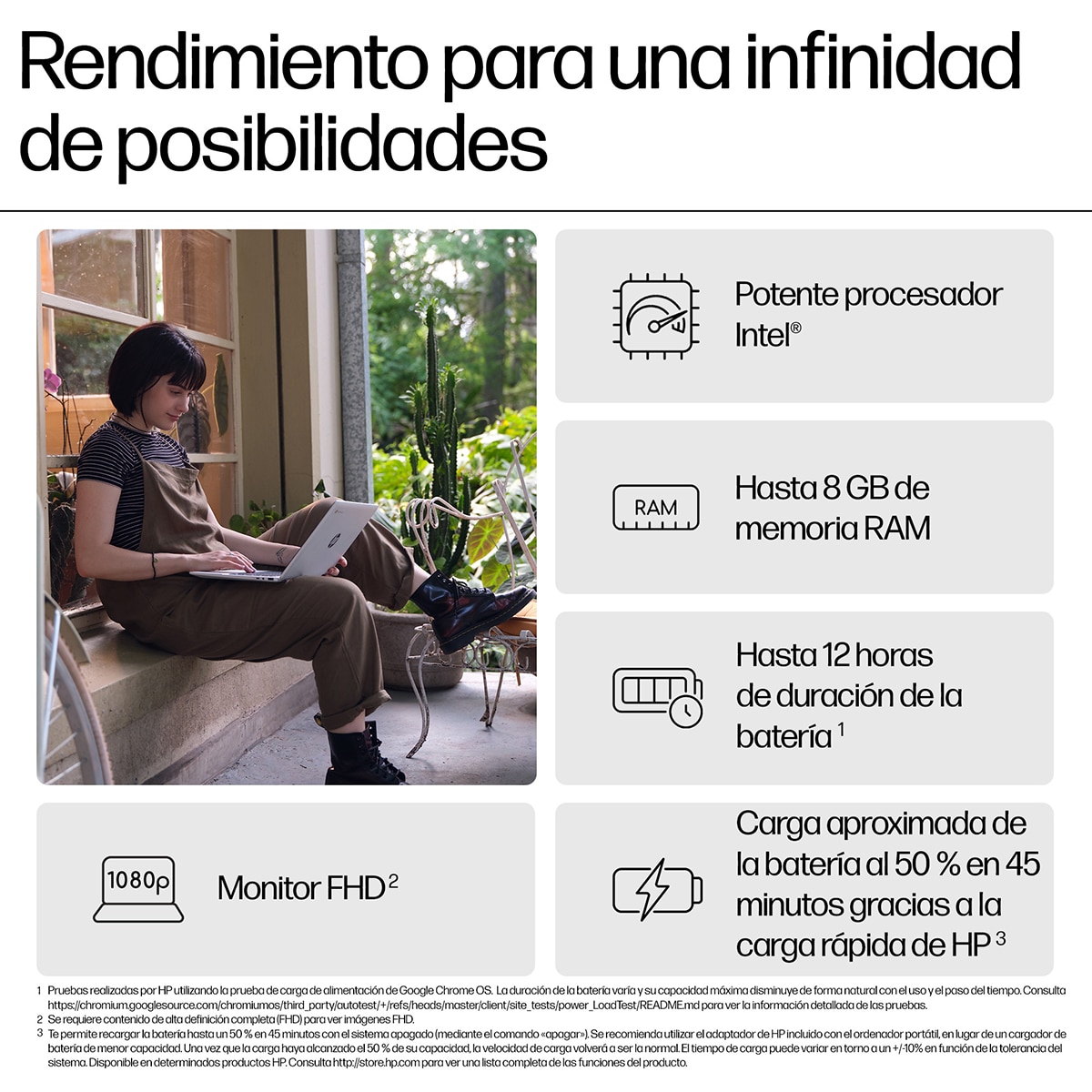 Convertible 2 en 1 HP Chromebook 14b-cd0007ns x360, Intel N200, 8GB, 128GB UFS, 14", ChromeOS Plata-8