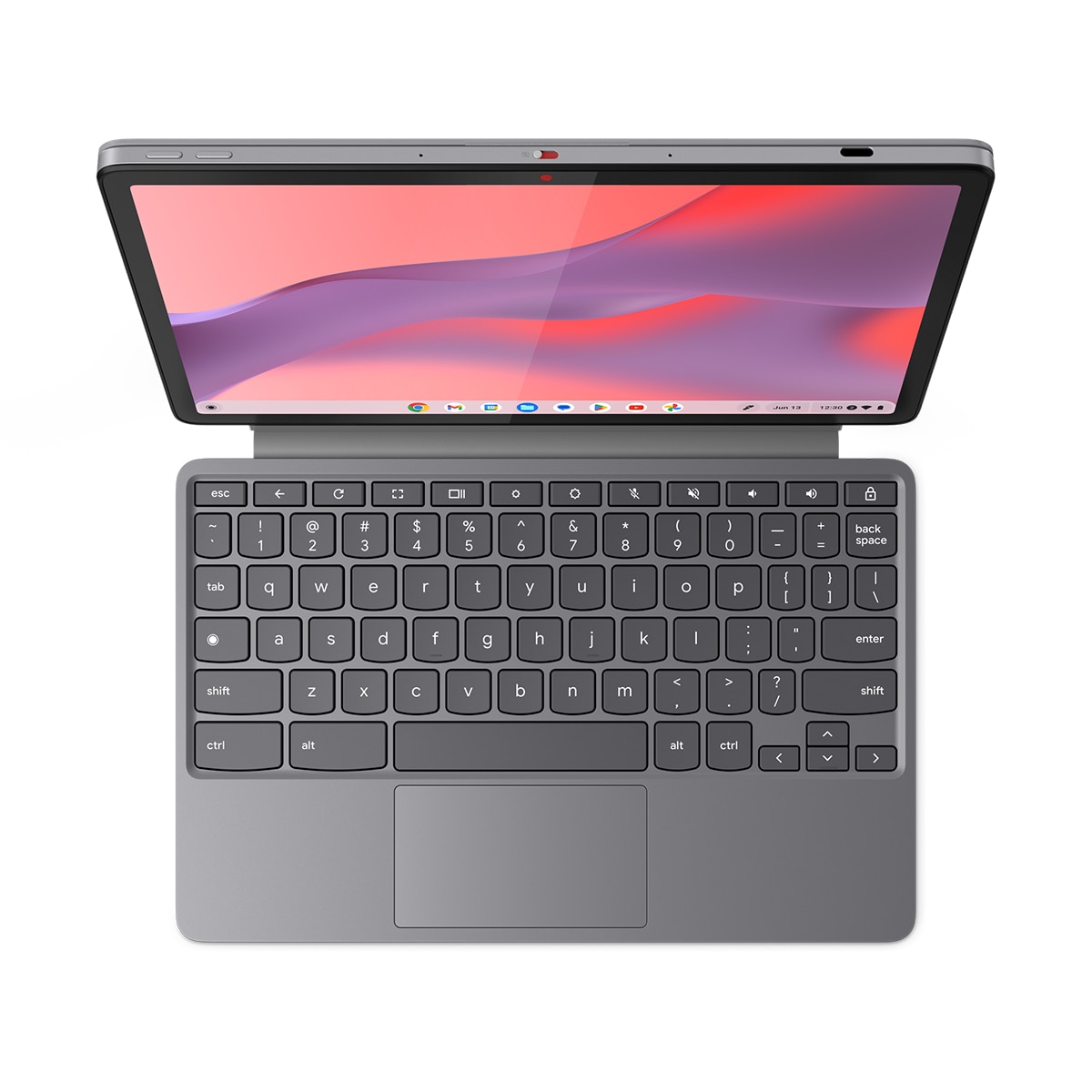 Chromebook convertible 2 en 1 Lenovo Duet 11M889, MTK Kompanio 838, 8GB, 128GB eMMC, 10,95", ChromeOS + 3 Meses Google AI Pro con Gemini Pro y 5TB Gris Lunar-9