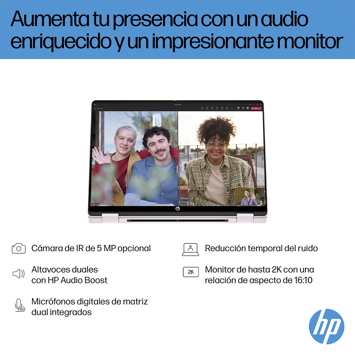 Convertible 2 en 1 HP OmniBook 5 Flip 14-fp0001ns, i5-1334U, 16GB, 1TB SSD, 14", W11 Rosa-7