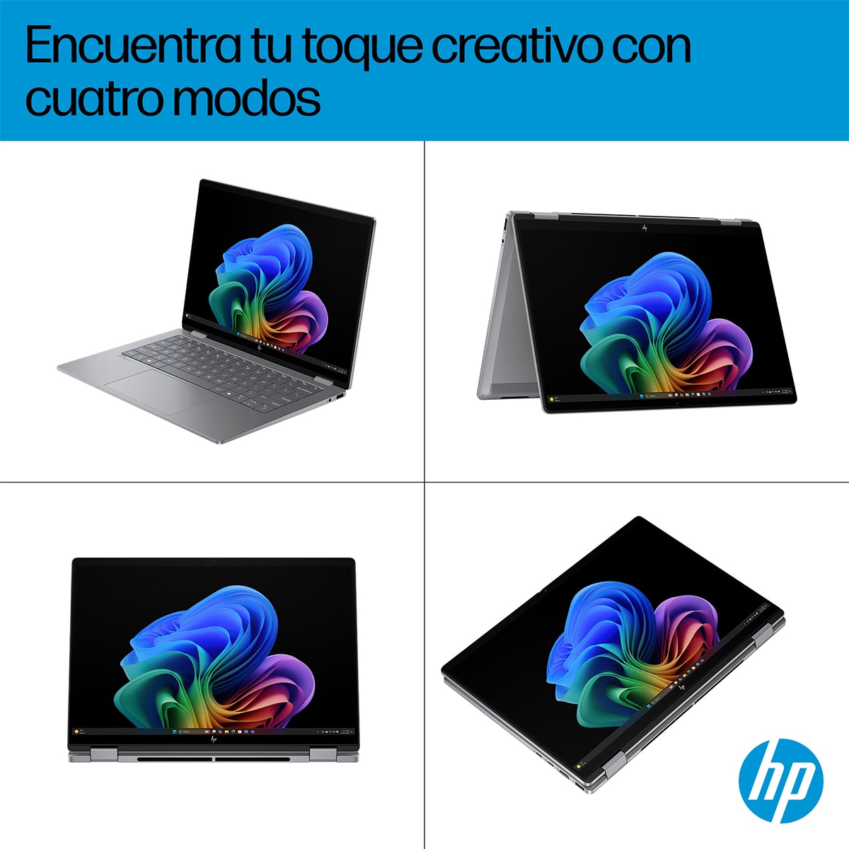 Convertible 2 en 1 HP OmniBook X Flip 14-fk0001ns, Copilot+PC, Ryzen IA 7-350, 16GB, 1TB SSD, 14" OLED, W11 Plata-5