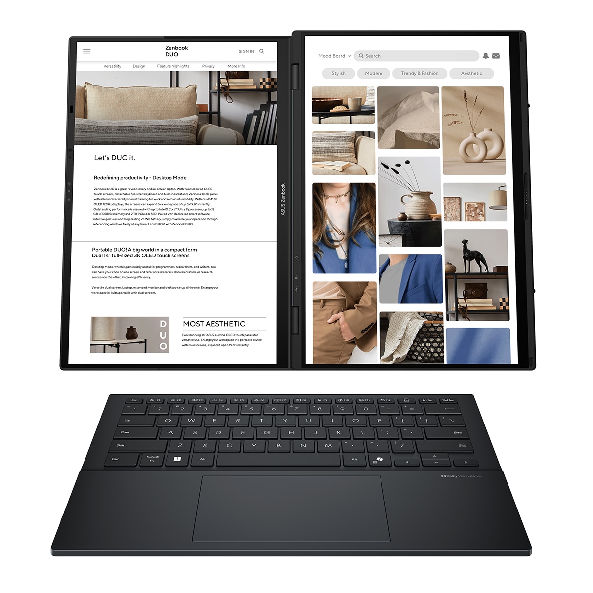 Portátil ASUS Zenbook Duo UX8406CA-QL335W, Intel Core Ultra 7-255H, 32GB, 1TB SSD, 14" OLED, W11 Gris-3