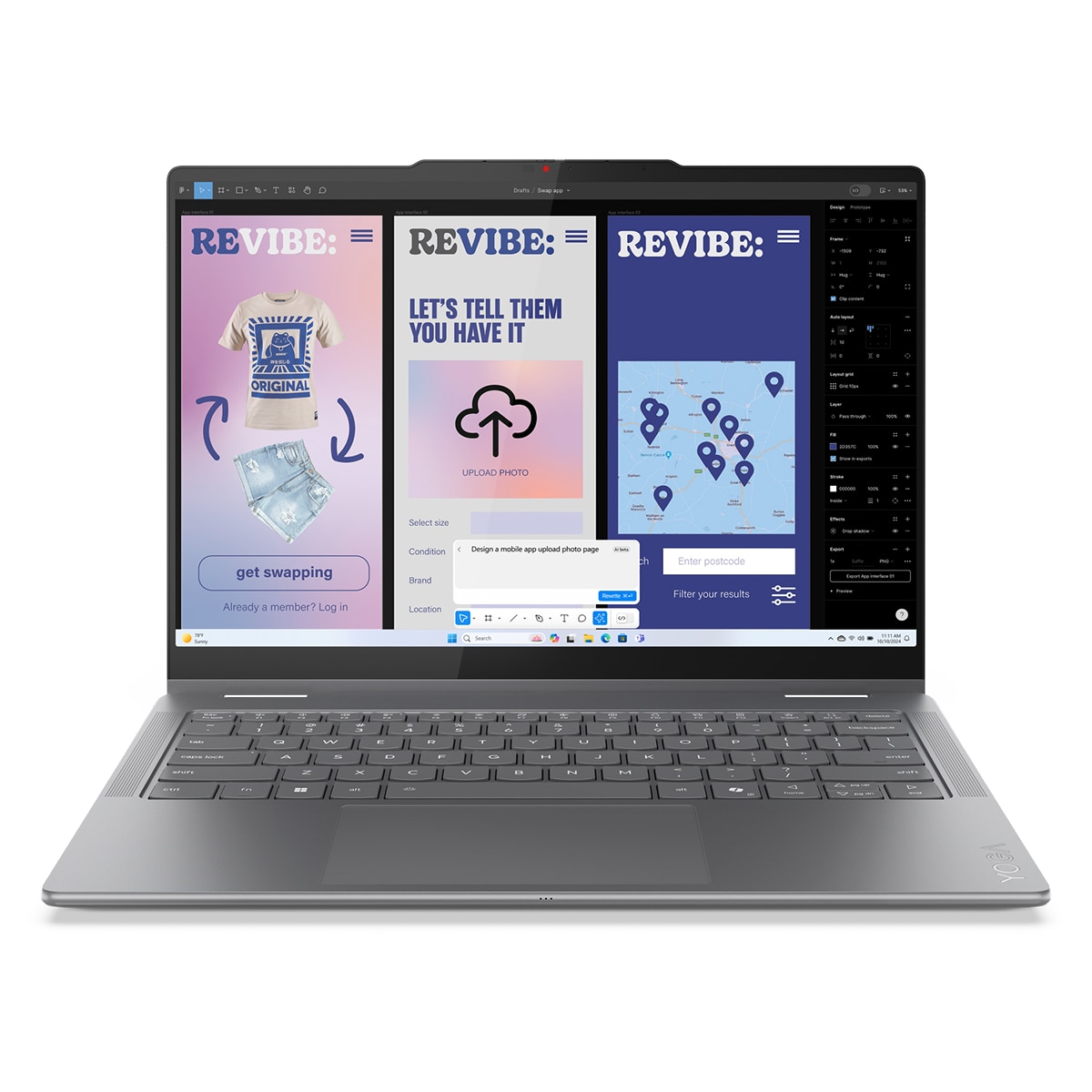 Convertible 2 en 1 Lenovo Yoga 7 14ILL10, Copilot+ PC, Intel Core Ultra 5 226V, 16GB, 1TB SSD, 14,2" OLED, W11 Gris Lunar-2