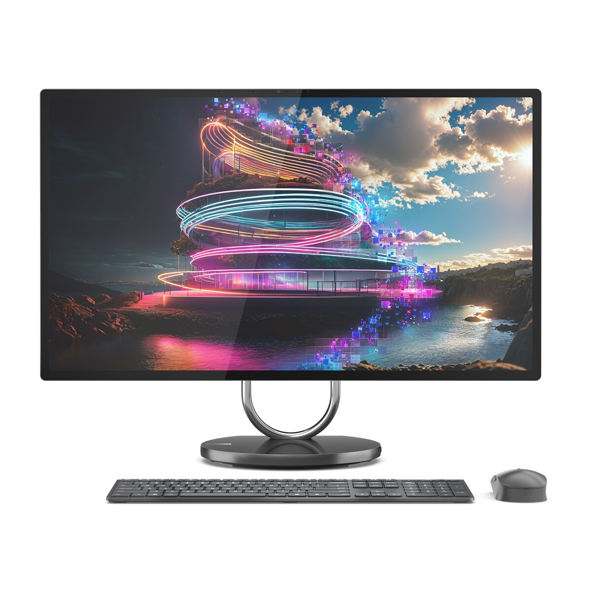 All in One Lenovo Yoga AIO 32ILL10, Copilot+ PC, Intel Core Ultra 7 258V, 32GB, 1TB SSD, Nvidia GeForce RTX 4050 6GB, 31,5", W11 Gris Tormenta-1