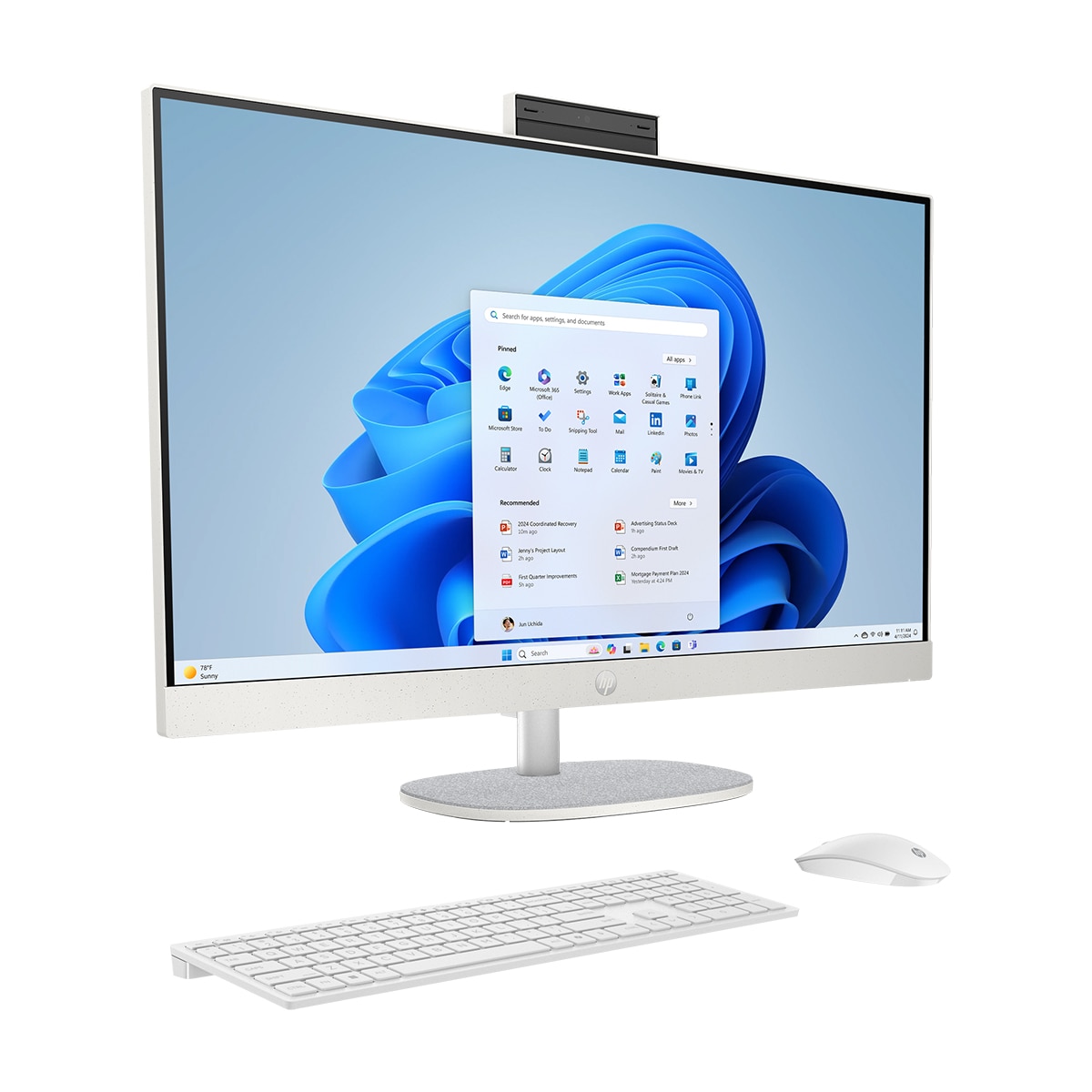All in One HP 27-cr2005ns, Intel Core Ultra 7-255U, 32GB, 1TB SSD, 27", W11 Blanco-2