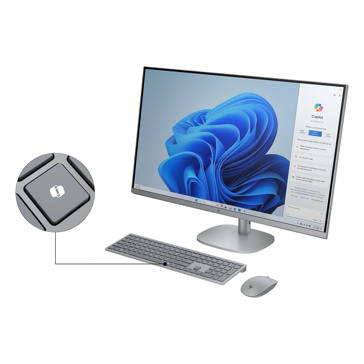 All in One HP OmniStudio X 32-c1005ns, Copilot+PC, Intel Core Ultra 7-258V, 32GB, 1TB SSD, Intel Arc, 31,5", W11 Plata oscuro-6
