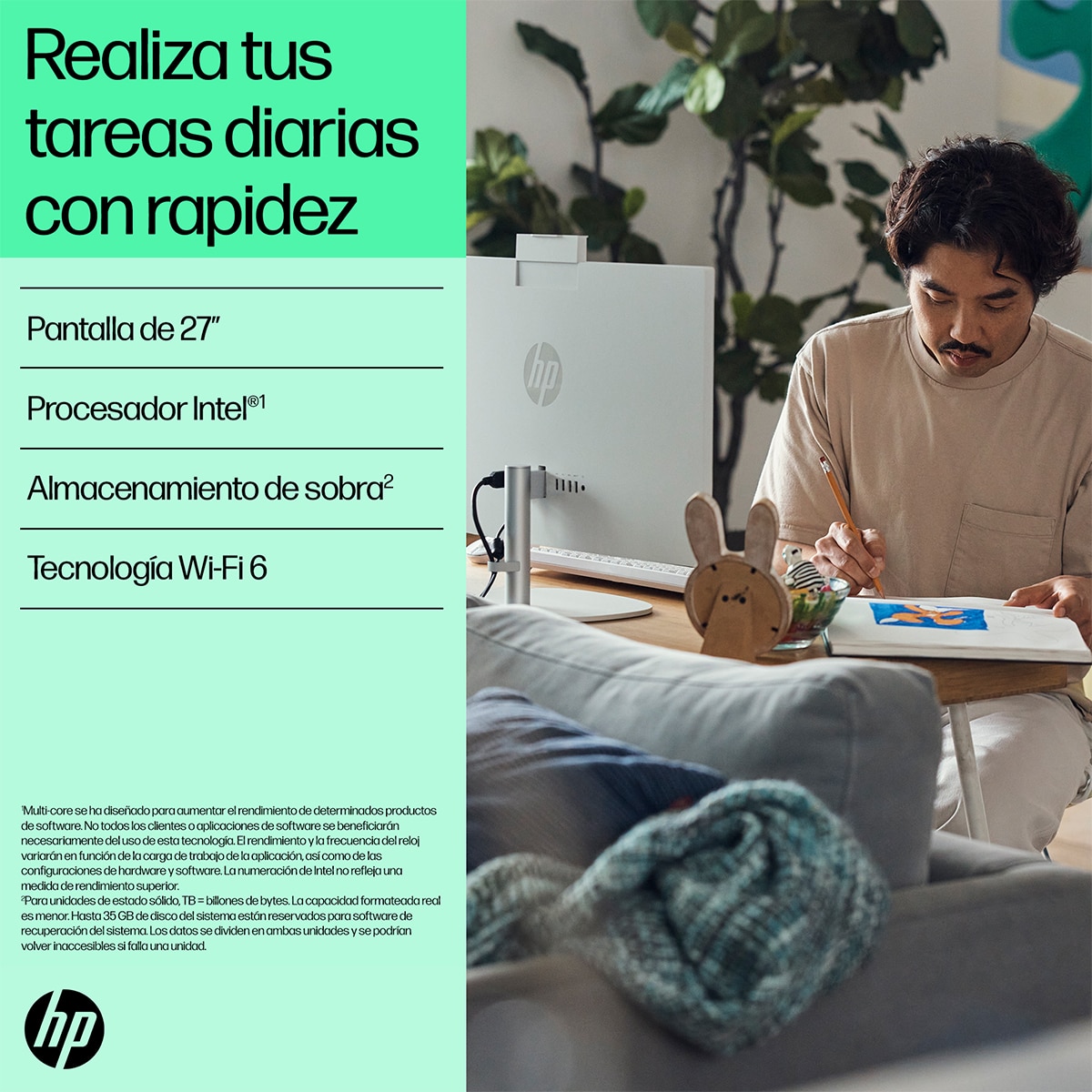All-in-One HP 27-cr0133ns, Intel Core i5-1335U, 16GB, 1TB SSD, 27", W11 Blanco-6