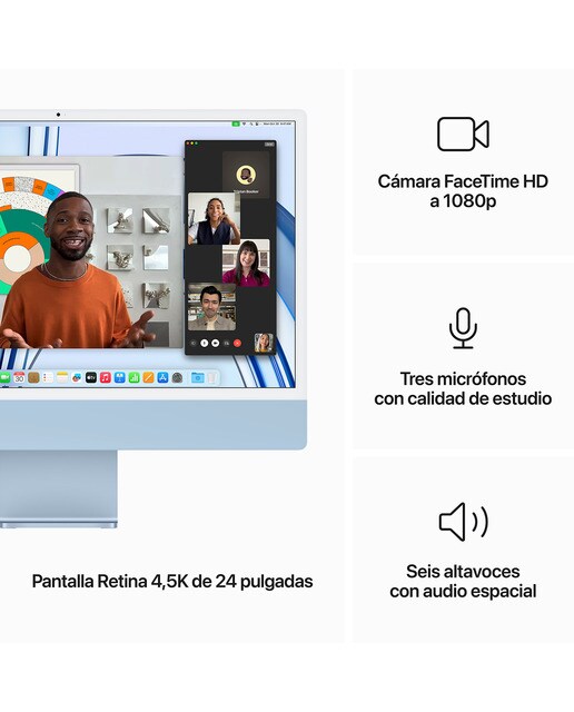 Apple iMac 24 (2023), M3, 16GB, 256GB SSD, Retina 4,5K 24", macOS - Azul 256 GB + 16 GB RAM Azul-4