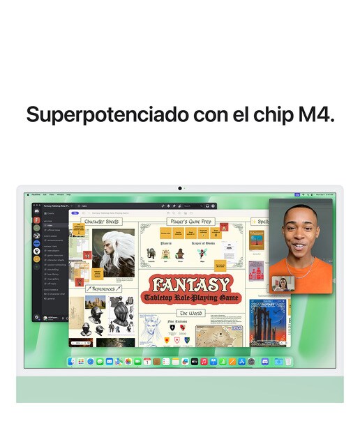 Apple iMac 24 (2024), M4, 16GB, 512 GB SSD, GPU 10 Núcleos Retina 4,5K 24", MacOS - Verde Verde-6