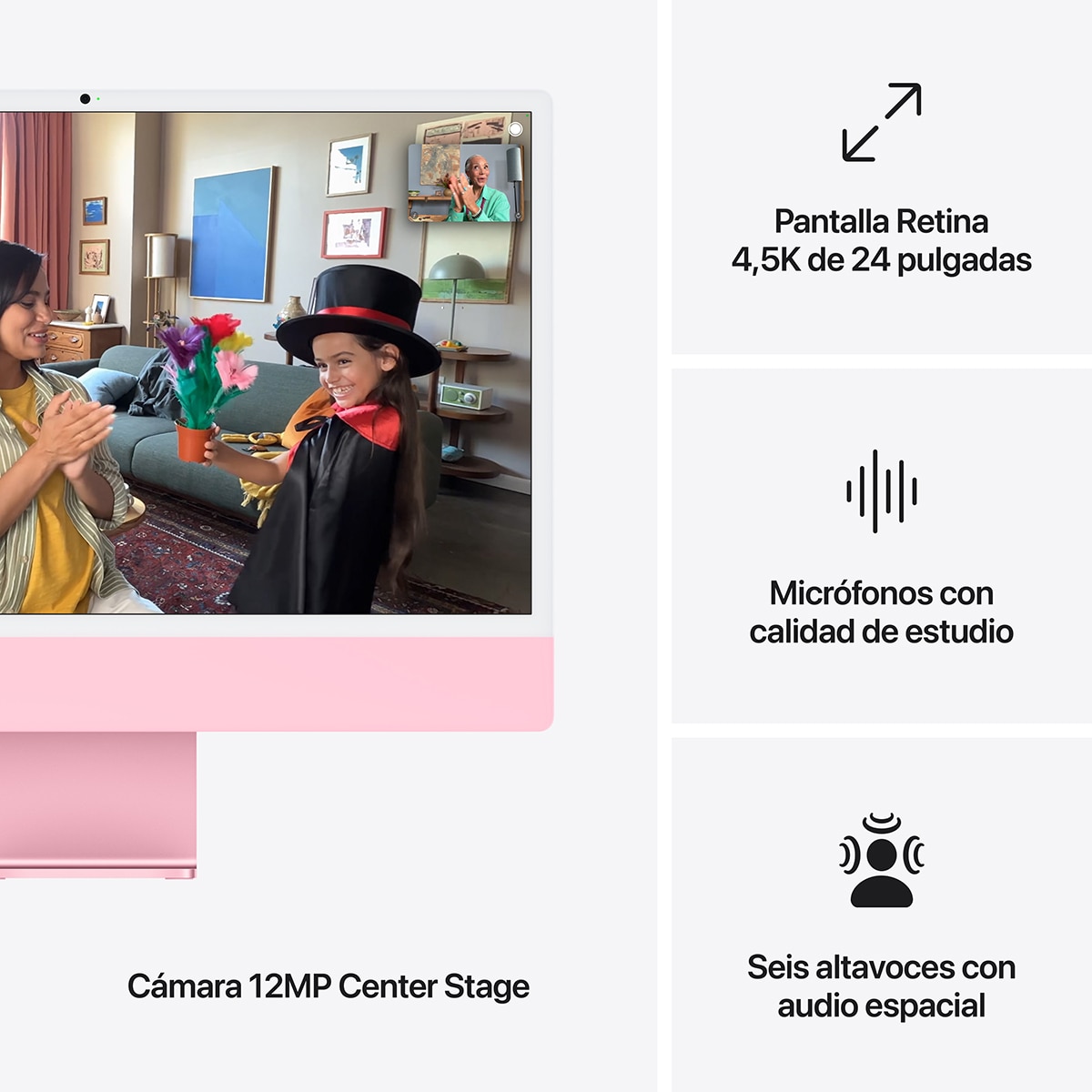 Apple iMac 24 (2024), M4, 24GB, 512GB, GPU 10 Núcleos, Retina 4,5K 24", MacOS - Rosa Rosa-7