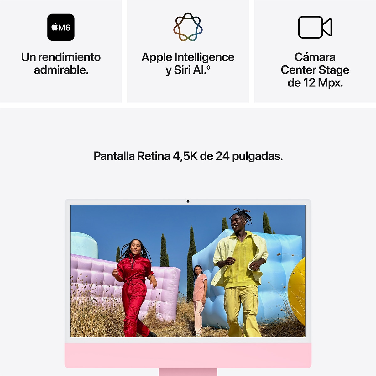 Imagen 6 de Apple iMac 24 (2026) M6, 16GB, 256GB, GPU 10 núcleos, Retina 4,5K, 24", macOS - Rosa Rosa