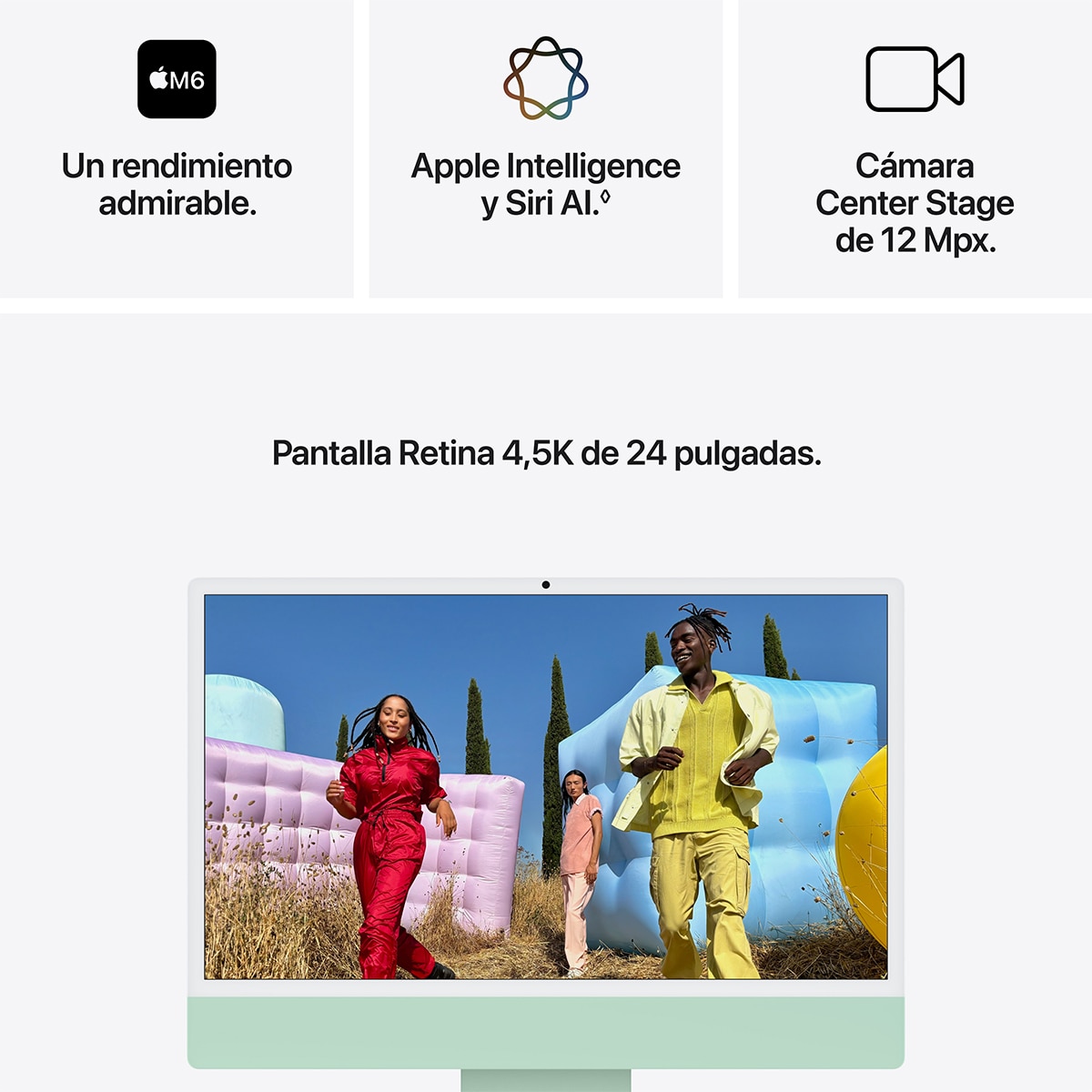 Imagen 6 de Apple iMac 24 (2026) M6, 16GB, GPU 12 núcleos, Retina 4,5K, 24", macOS - Verde 512 GB Verde