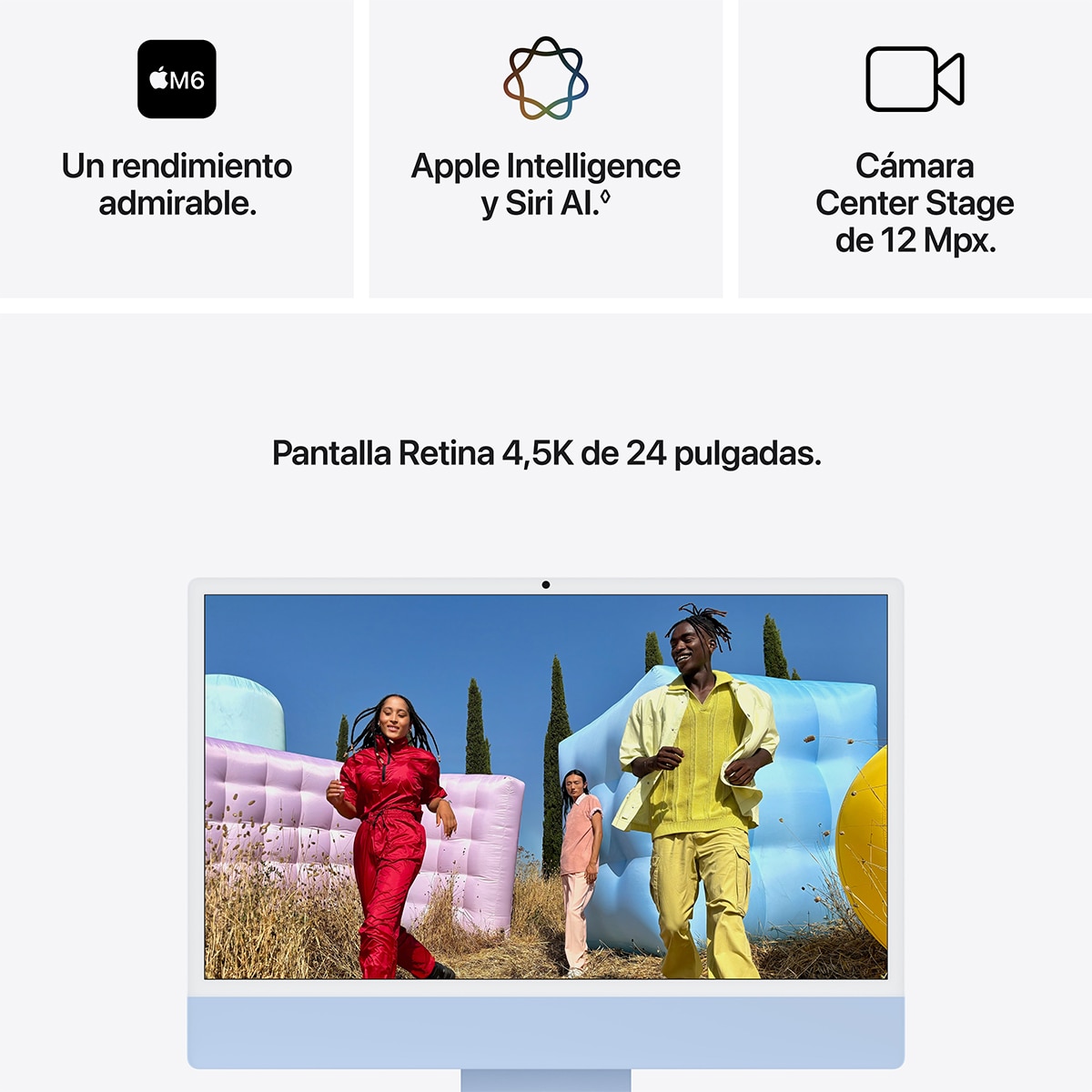 Imagen 6 de Apple iMac 24 (2026) M6, 24GB, 512 SSD, GPU 12 núcleos, Retina 4,5K, 24", macOS - Azul Azul