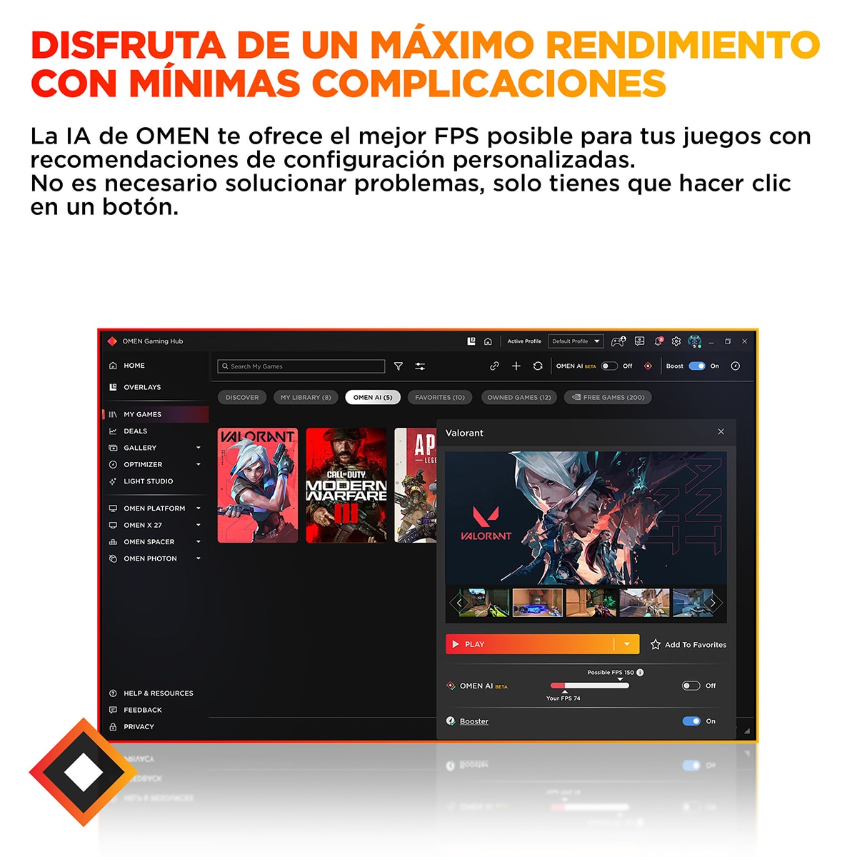Sobremesa Gaming HP OMEN TG03-0055ns, Ryzen 7-8700F, 32GB, 2TB SSD, NVIDIA GeForce RTX 5060Ti 16GB, W11 Negro-7