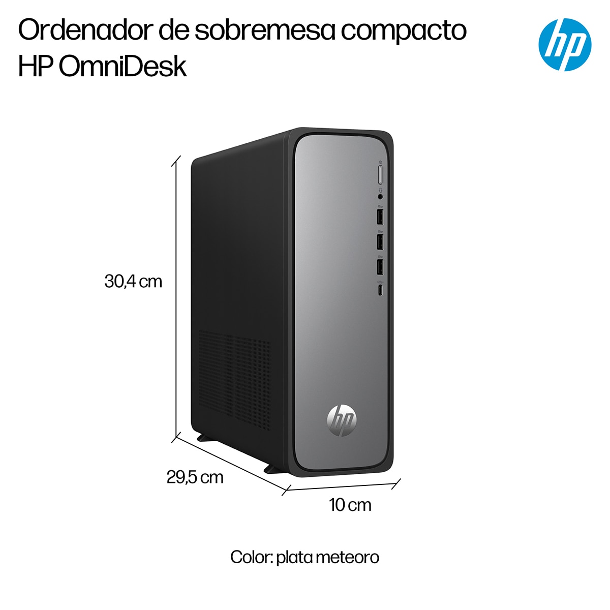 Sobremesa HP OmniDesk Slim S03-0025ns, i5-14400, 16GB, 1TB SSD, W11 Plata / Negro-5