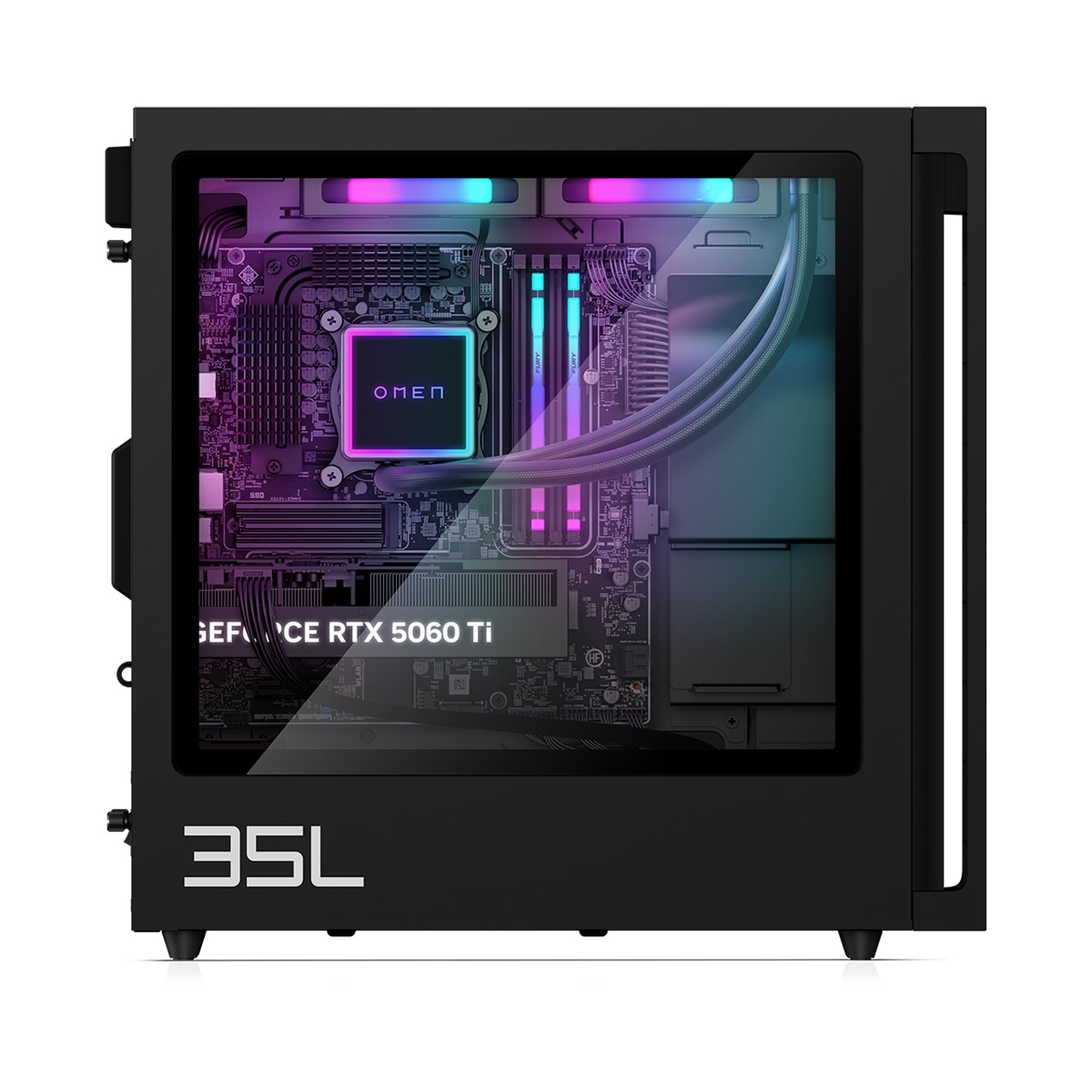 Sobremesa Gaming HP OMEN GT16-0126ns, Ryzen 7-8700F, 32GB, 2TB SSD, NVIDIA GeForce RTX 5060Ti 16GB, W11 Negro-5