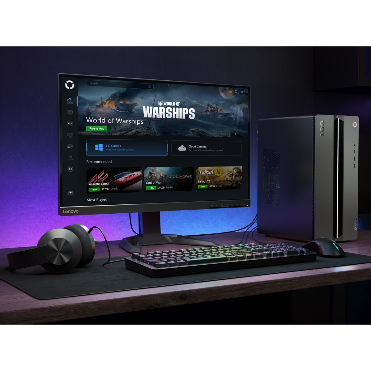 Sobremesa Gaming Lenovo LOQ 17IAX10, Intel Core Ultra 7-255HX, 32GB, 1TB SSD, GeForce RTX 5060 8GB, W11 Gris Lunar-10