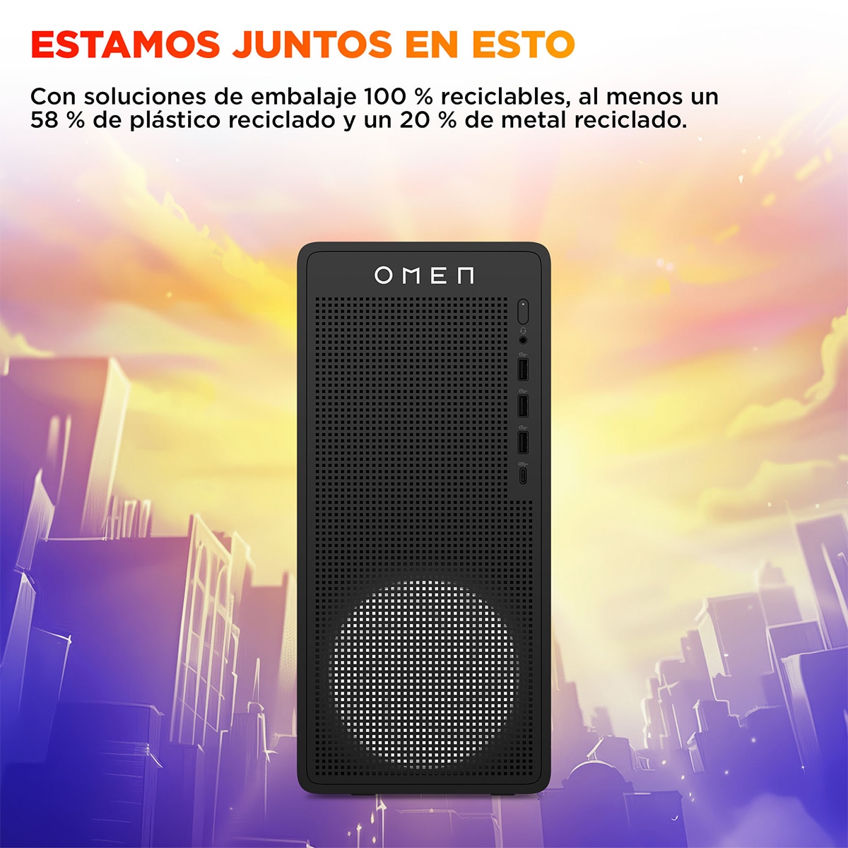 Sobremesa Gaming HP OMEN TG03-1004ns, Intel Core i7-14650HX, 16GB, 1TB SSD, Nvidia GeForce RTX 5060Ti 8GB, W11 Negro-7