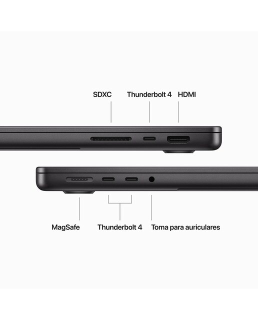 Apple MacBook Pro 14 (2023), M3 Pro, 18GB, 512GB SSD, 14", MacOS - Plata Negro espacial-5