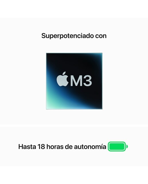 Apple MacBook Air 13 (2024), M3, 8GB, 256GB SSD, 13,6", MacOS - Plata Plata-6