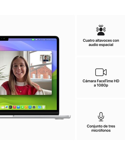 Apple MacBook Air 13 (2024), M3, 8GB, 256GB SSD, 13,6", MacOS - Plata Plata-8