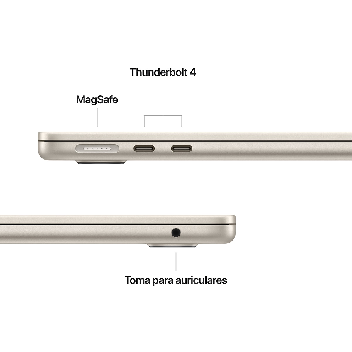 Apple MacBook Air 13 (2025) M4, 16GB, 256GB SSD, 13", macOS Blanco estrella-8