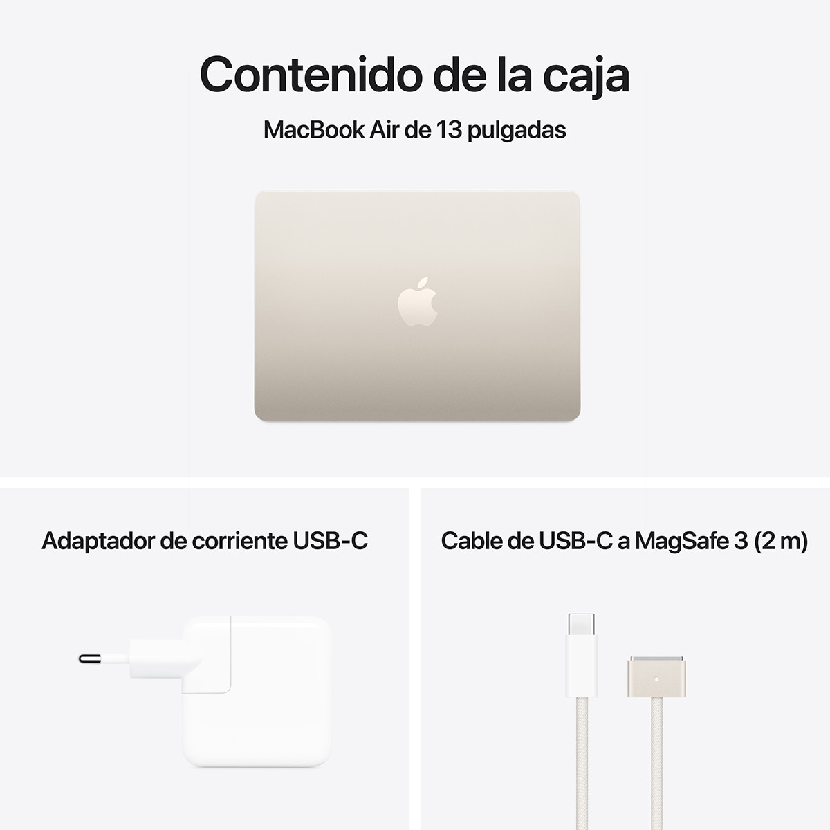 Apple MacBook Air 13 (2025) M4, 16GB, 256GB SSD, 13", macOS Blanco estrella-12