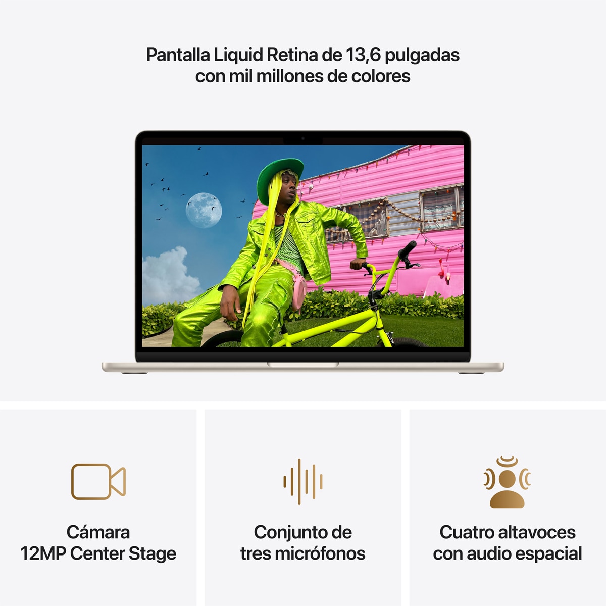 Apple MacBook Air 13 (2026) M5, 16GB, 1TB SSD, 13", MacOS - Blanco estrella Blanco estrella-6