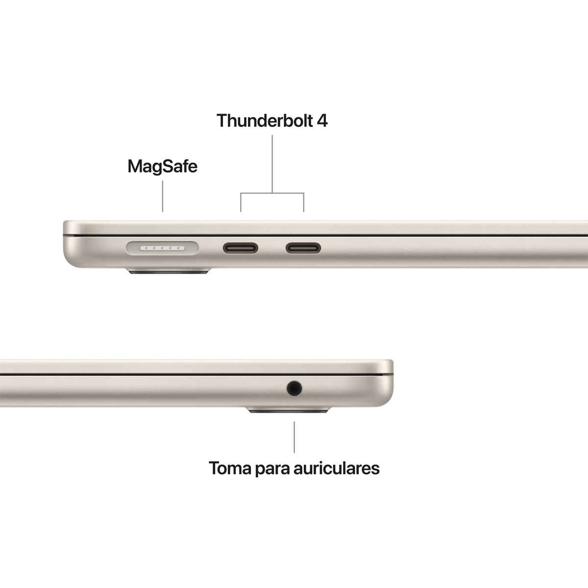 Apple MacBook Air 13 (2026) M5, 16GB, 1TB SSD, 13", MacOS - Blanco estrella Blanco estrella-7