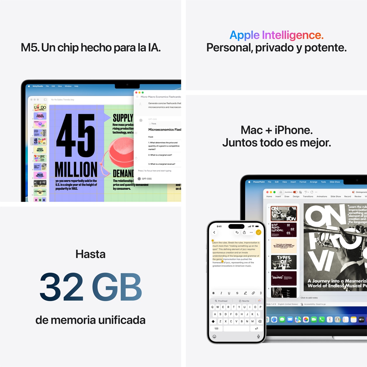 Apple MacBook Air 13 (2026) M5, 16GB, 1TB SSD, 13", MacOS - Blanco estrella Blanco estrella-9