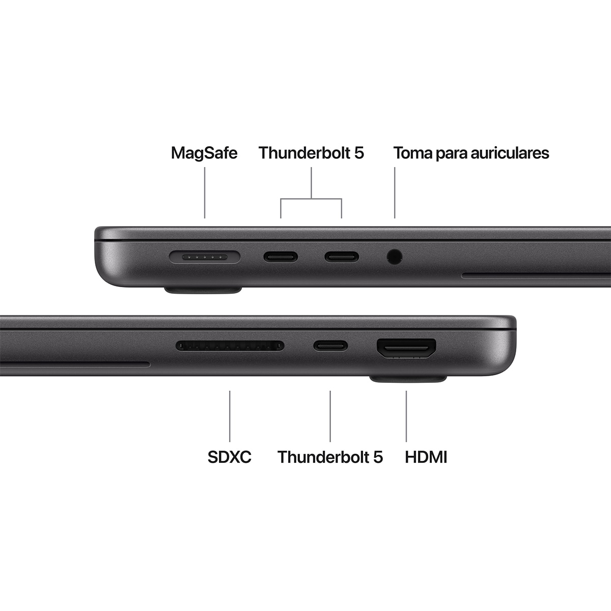 Imagen 8 de Apple MacBook Pro14 PROLED XDR (2026), M5 Max, 36GB, 2TB SSD, 14", macOS - Negro espacial Negro espacial
