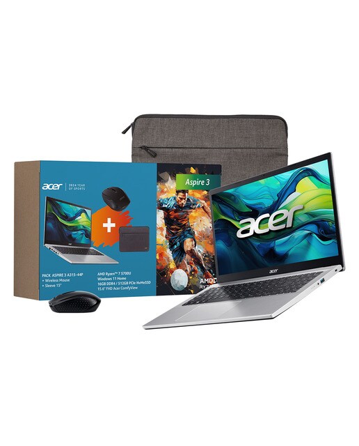 Portátil Acer Aspire 3, Ryzen 7-5700U, 16GB, 512GB SSD, 15.6", W11 - Plata Plata-1