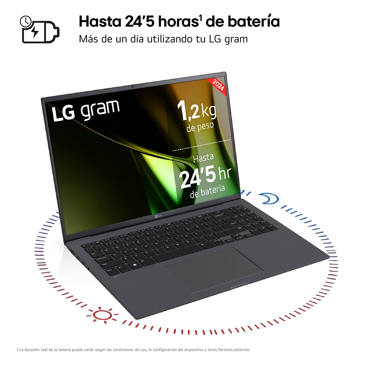 Portátil LG gram 16Z90S, Intel Core Ultra 7-155H, 32GB, 1TB SSD, 16", W11 Gris-5