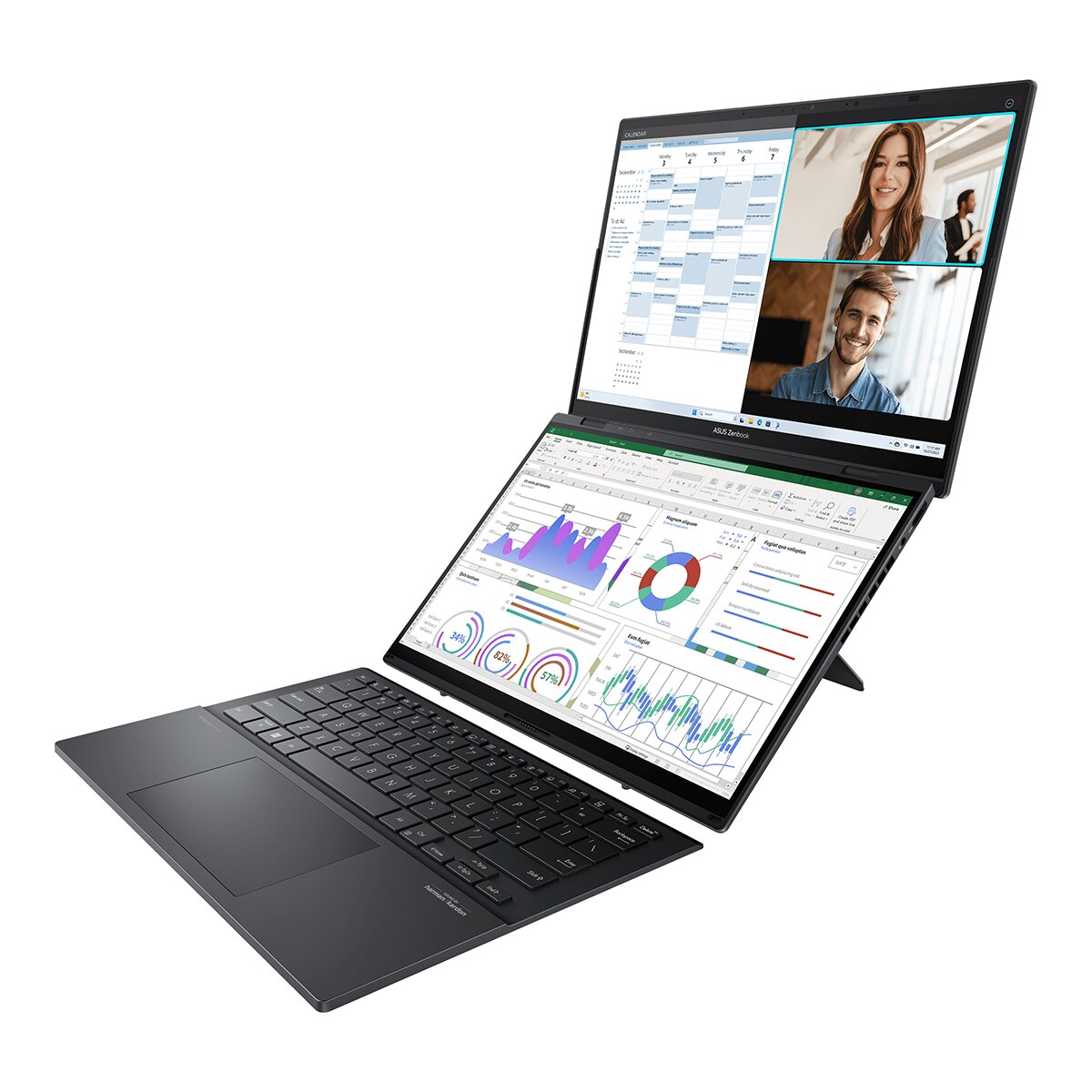 Portátil Asus Zenbook Duo OLED UX8406MA-PZ271W Intel Core Ultra 9-185H, 32GB, 2 TB SSD, 14", W11 Gris-4