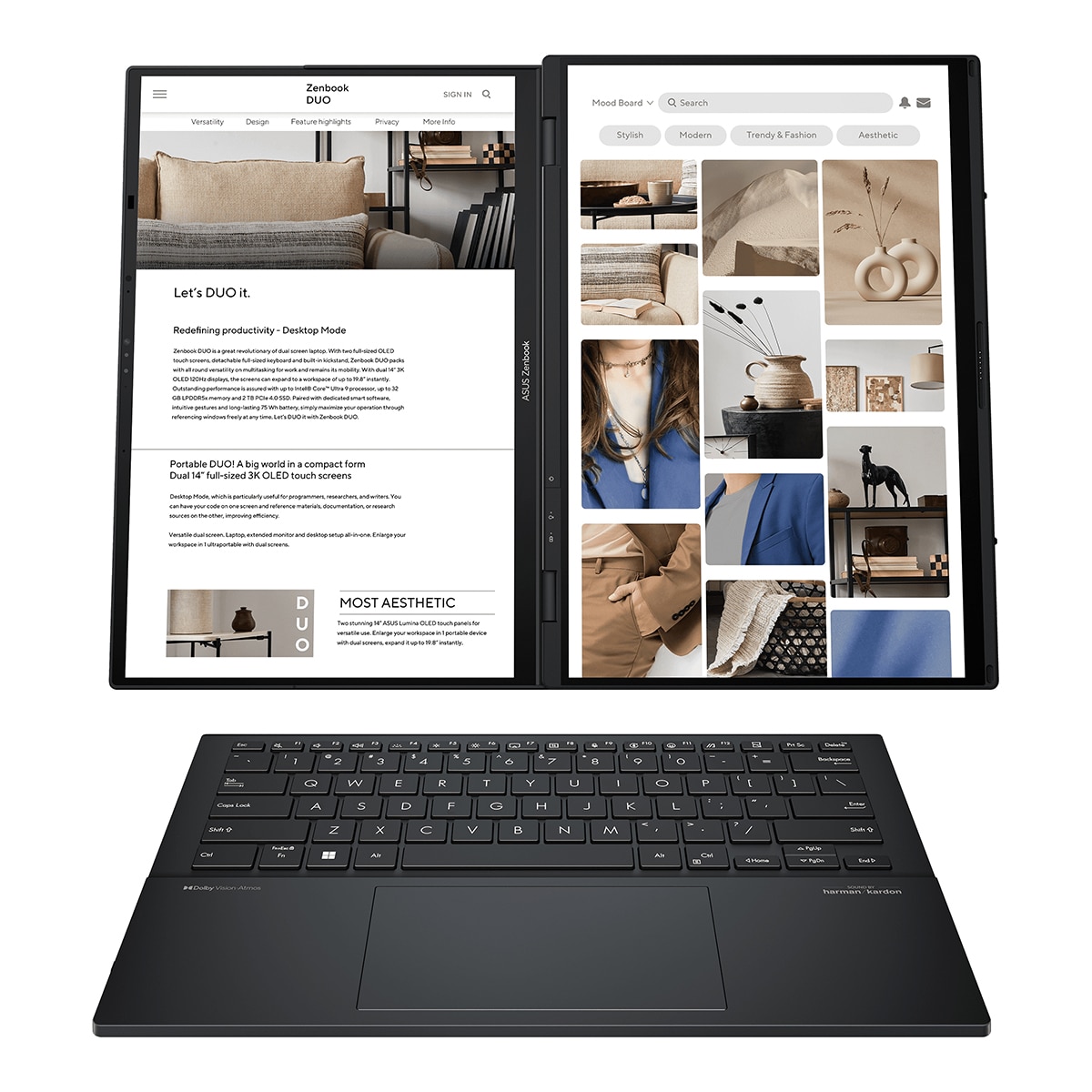 Portátil Asus Zenbook Duo OLED UX8406MA-PZ271W Intel Core Ultra 9-185H, 32GB, 2 TB SSD, 14", W11 Gris-6