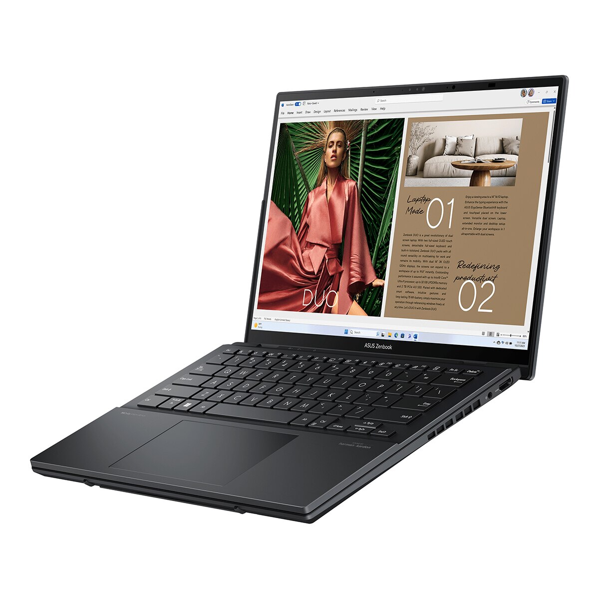 Portátil Asus Zenbook Duo OLED UX8406MA-PZ271W Intel Core Ultra 9-185H, 32GB, 2 TB SSD, 14", W11 Gris-8