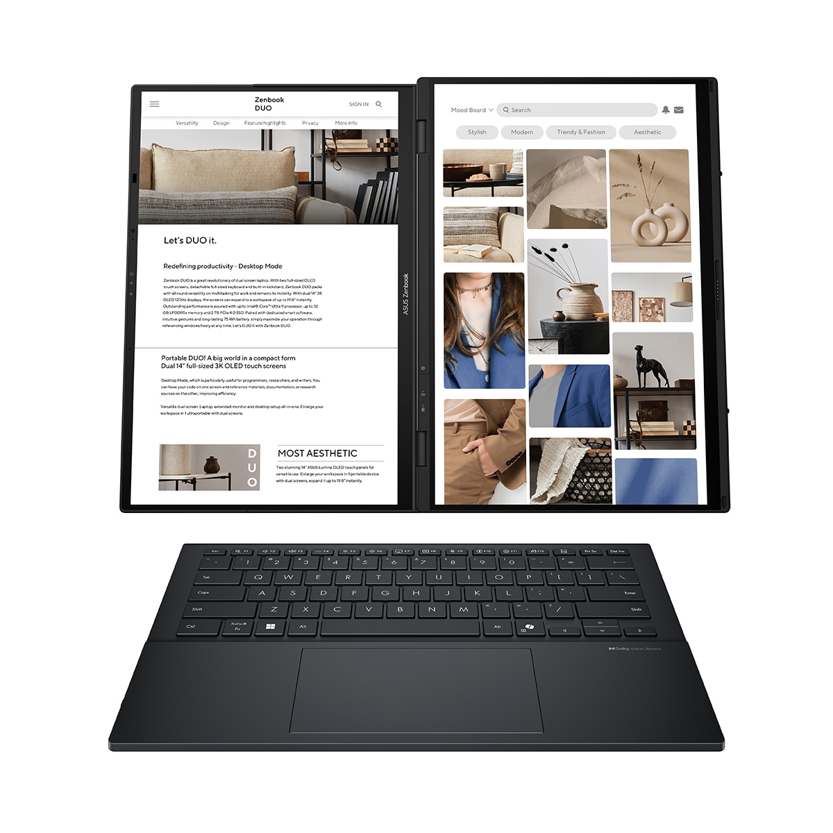 Portátil ASUS Zenbook DUO OLED UX8406CA-PZ155W, Intel Core Ultra 9, 32GB, 1TB SSD, 14", W11 Gris-3