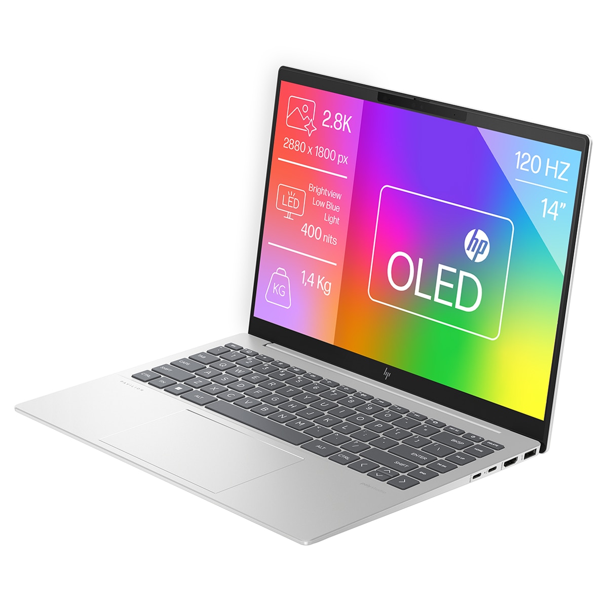 Portátil HP Pavilion Plus 14-ew1021ns, Intel Core Ultra 5 EVO-125H, 16GB, 1TB SSD, 14", W11 Plata-4